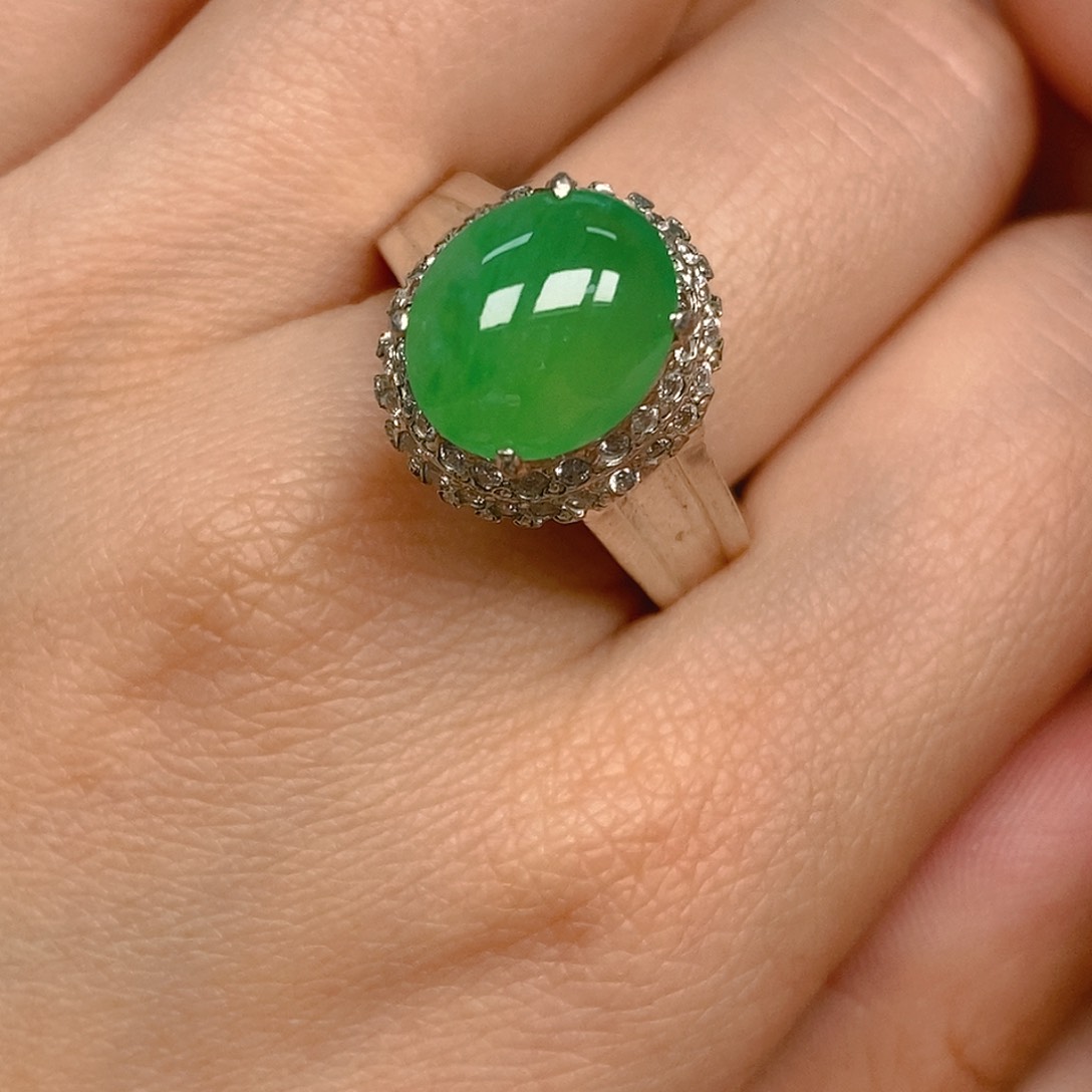 翡翠戒指未镶嵌天*心翡翠