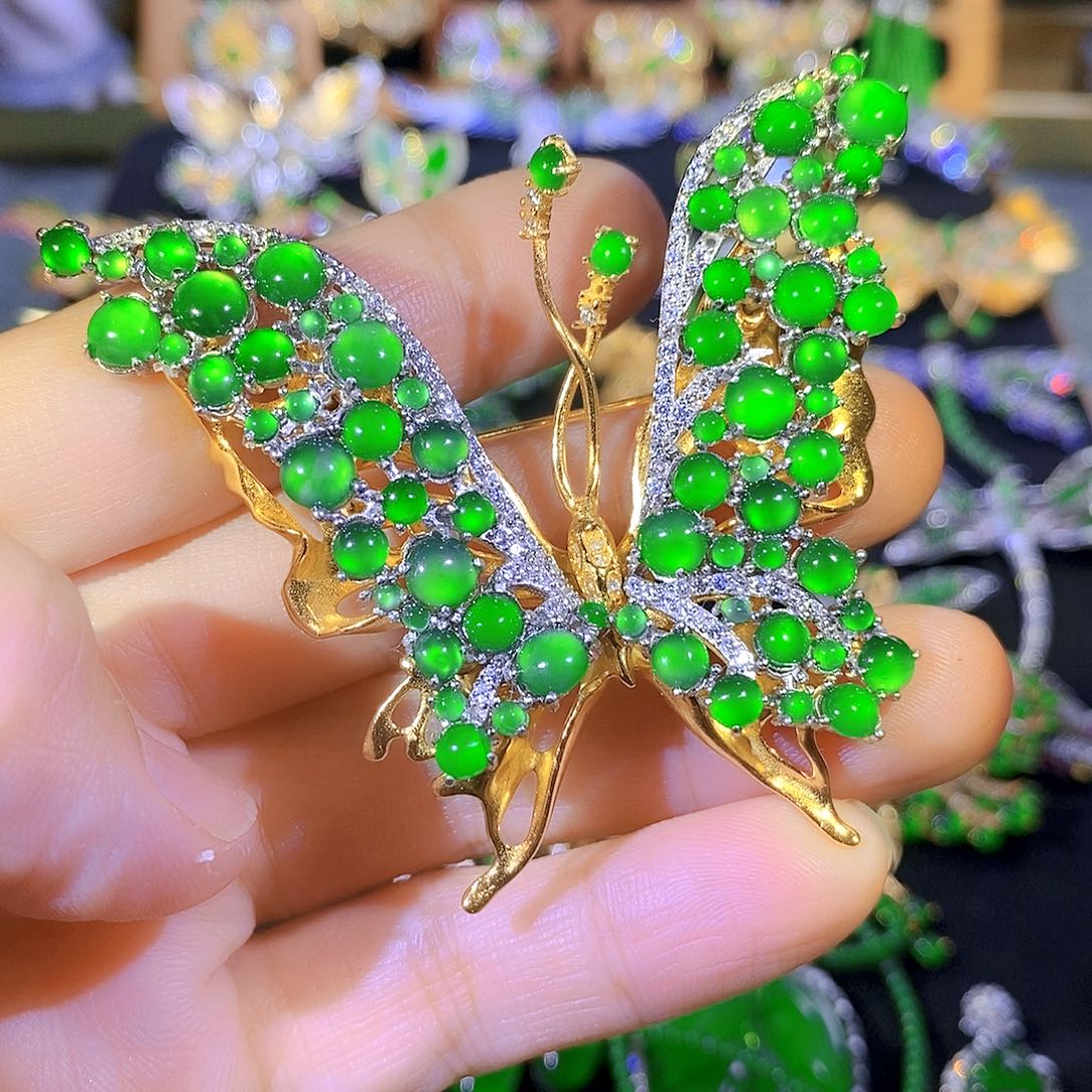 吊坠(不含链)银S925镶嵌翡翠