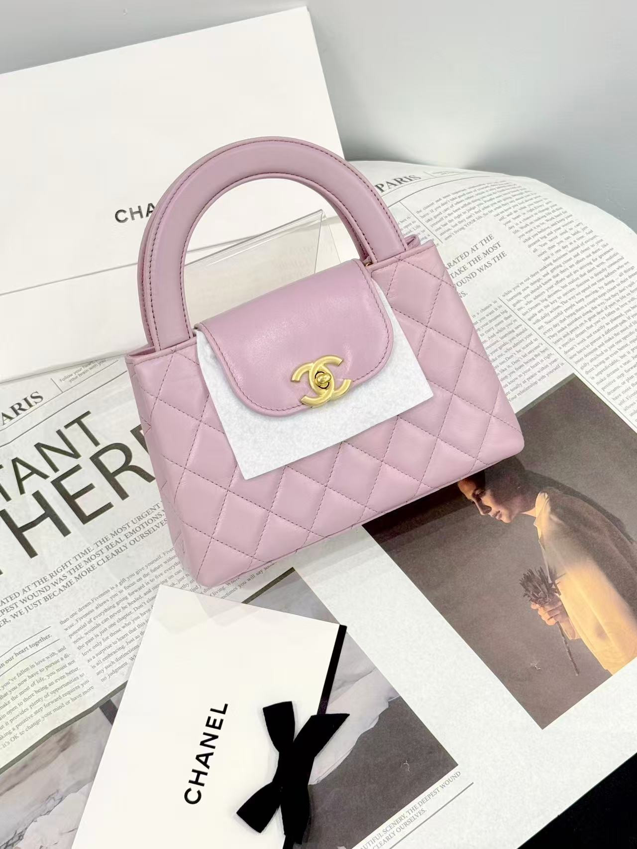 未使用 Chanel/香奈儿 24A Kelly 大号淡粉色全套 拍下送中检