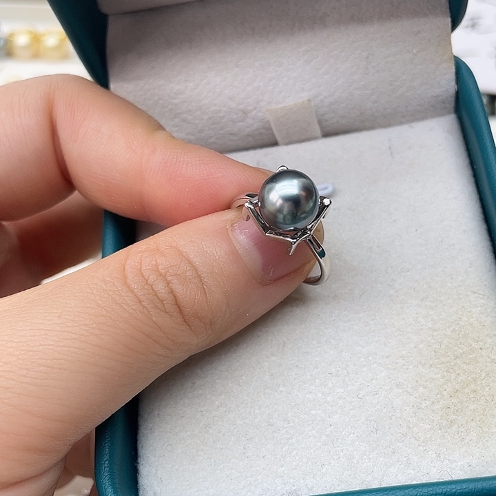 海水珍珠戒指银S925镶嵌