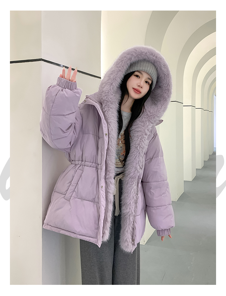 2025年新款爆款高端时尚连帽棉服女加绒加厚保暖冬季外套潮