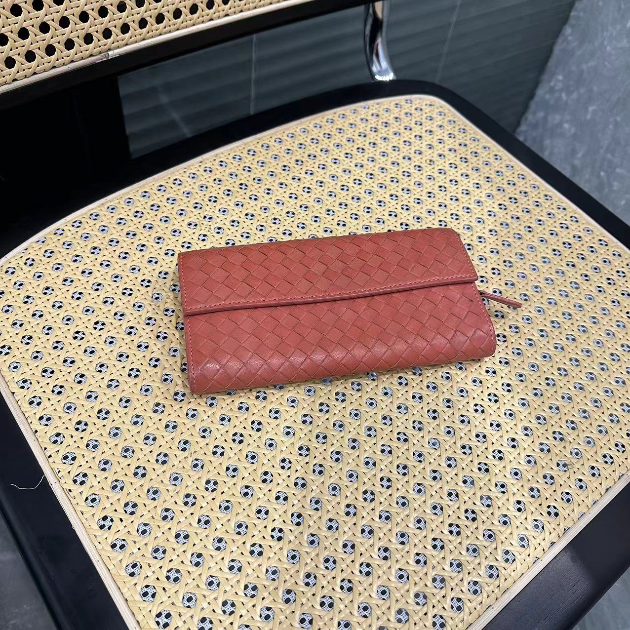 95新 BOTTEGA VENETA/葆蝶家 BV橘色钱包 7620500