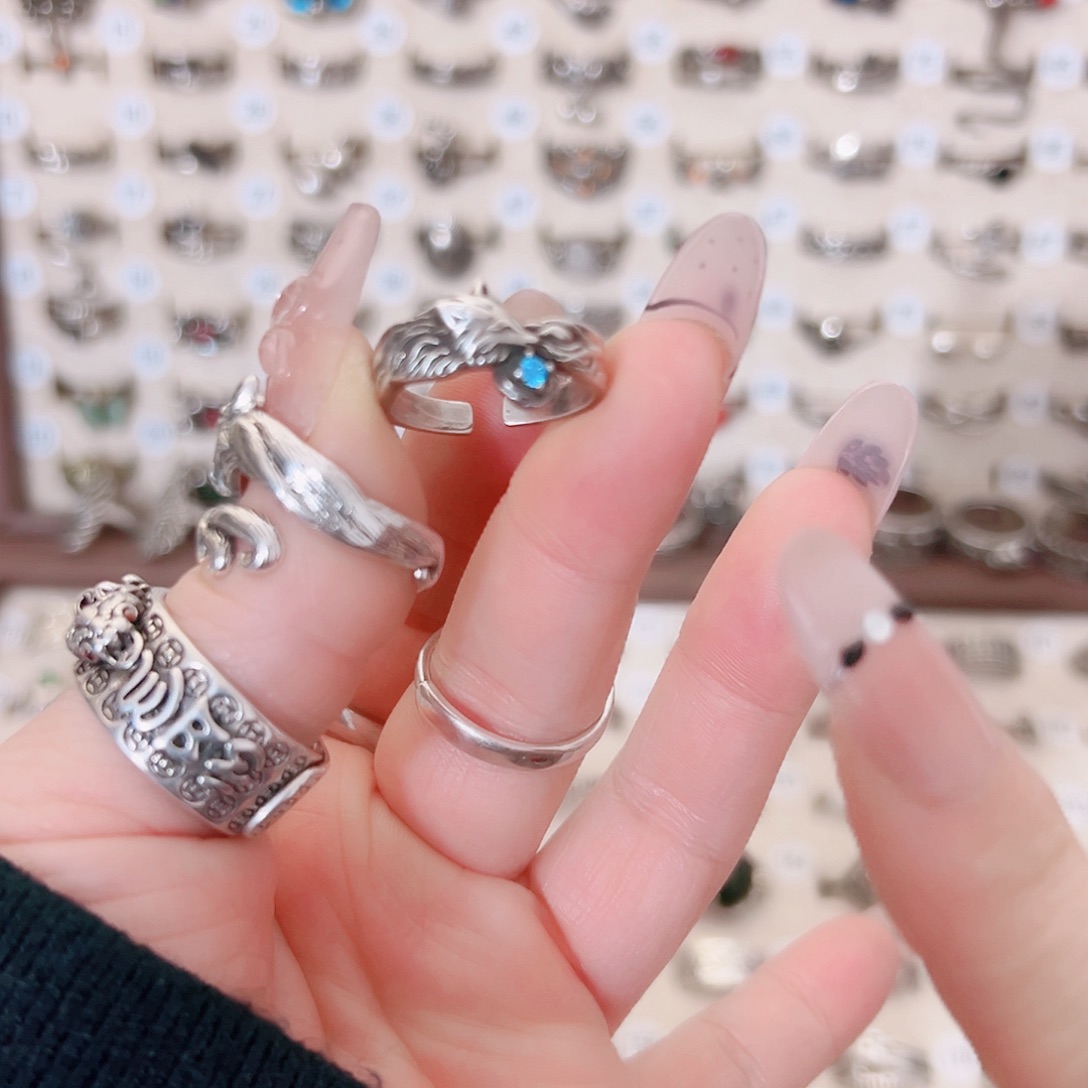 铜合金新款小狐狸带蓝色小石头