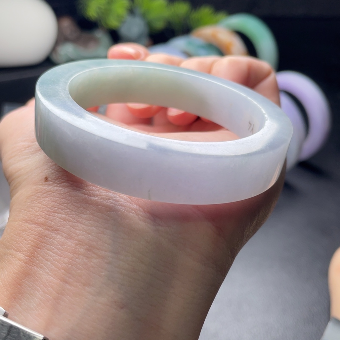 定制翡翠未镶嵌正圈天青色等烟雨57-59圈