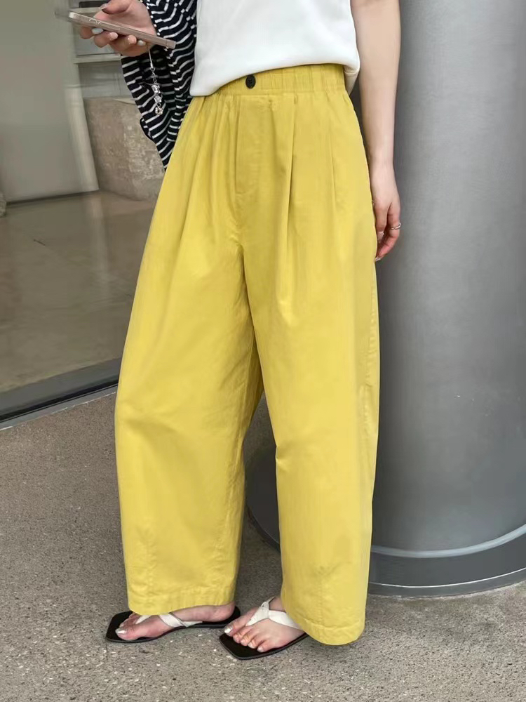 邹先森9768-28松紧腰九分气球裤宽松休闲裤薄款直筒纯色