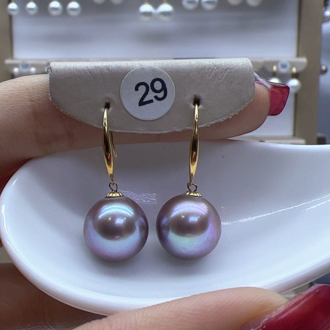 淡水珍珠耳饰18K金镶嵌