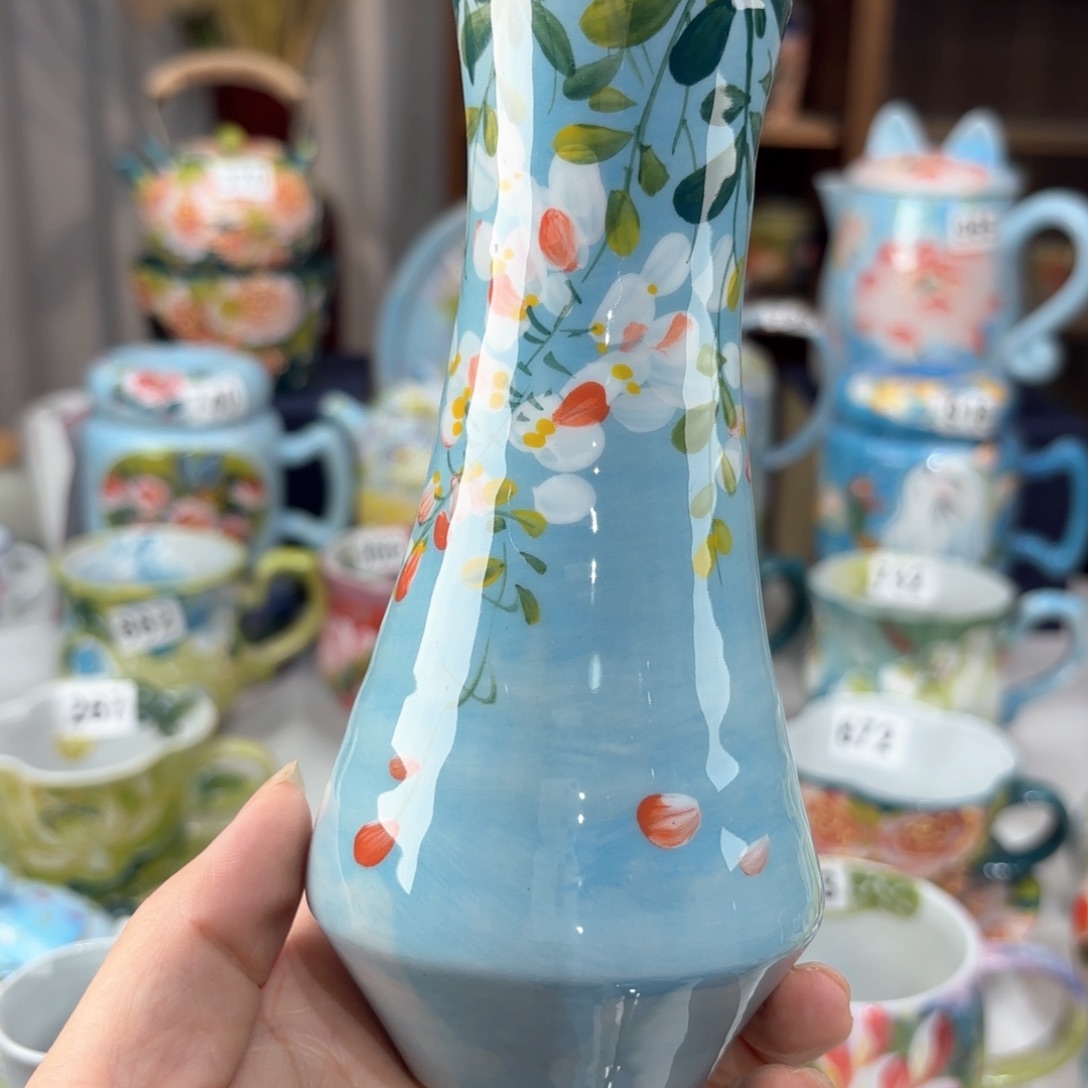 景德镇手绘高温釉下彩陶瓷茶具