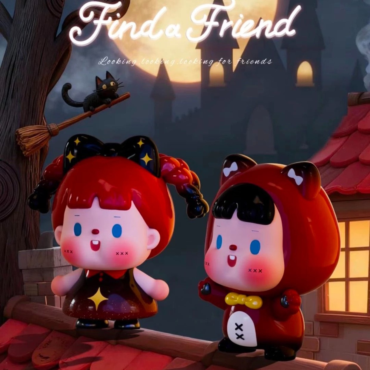 思歪找朋友系列初代mini盲盒潮玩手办可爱摆件礼物