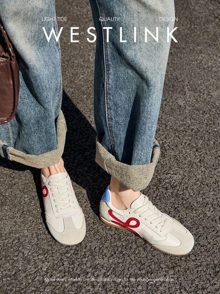 修面皮胶粘平跟平底时尚休闲鞋休闲鞋学生潮鞋海妖风