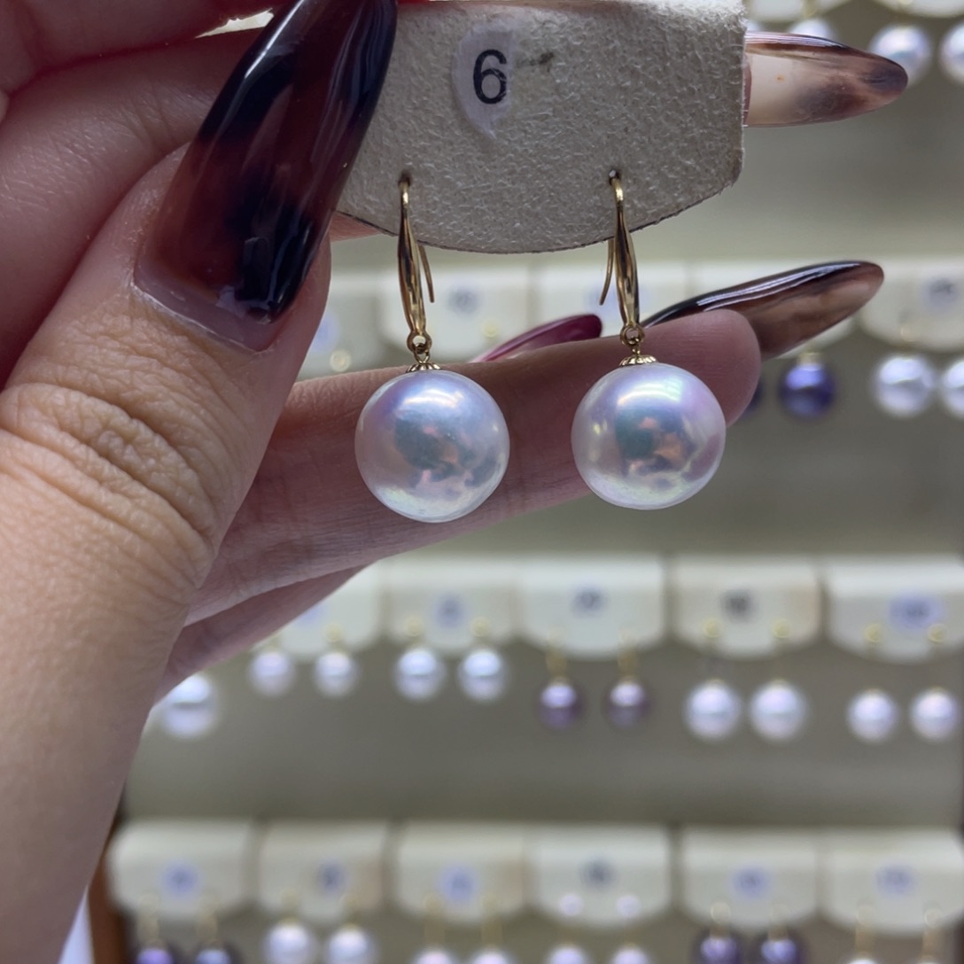 淡水珍珠耳饰18K金镶嵌