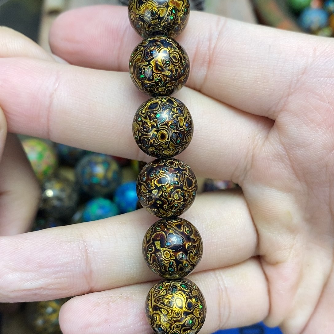 张***熙非遗手工 大漆工艺规格1.2cm 16颗一串