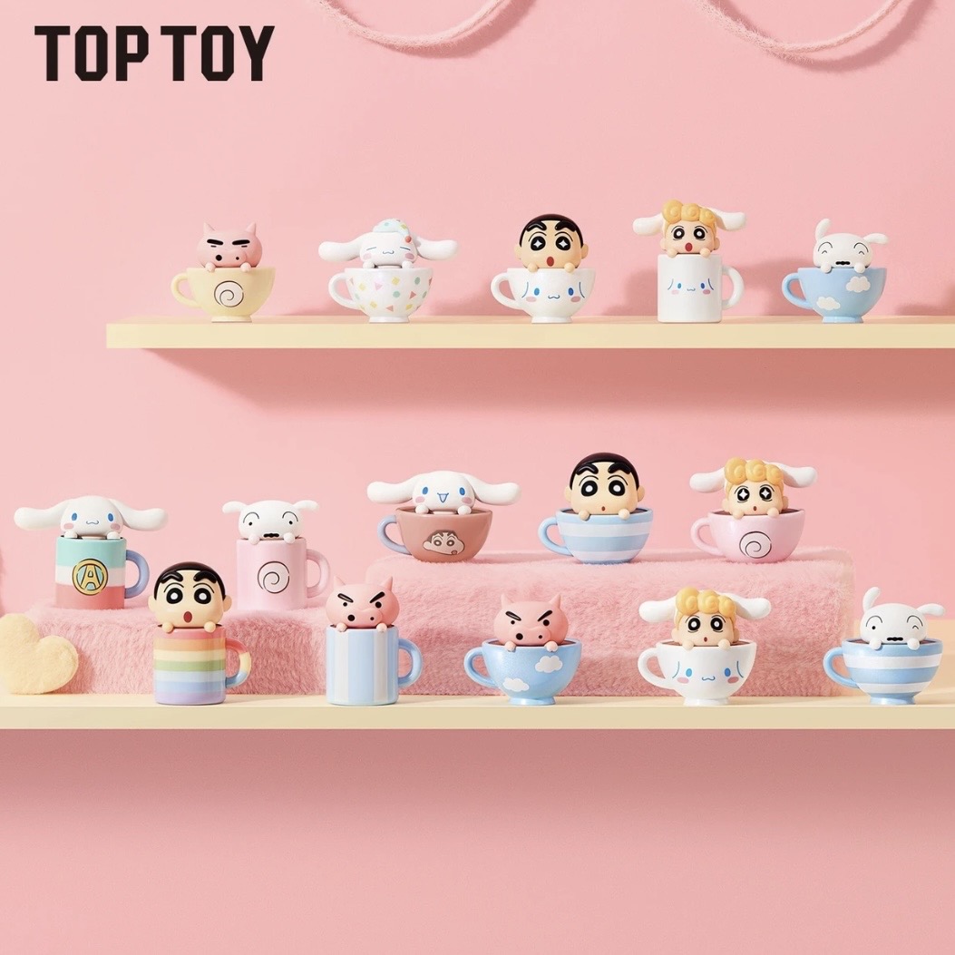 【拆盒】TOPTOY三丽鸥蜡笔小新联名茶杯萌粒盲袋潮玩盲盒小公仔