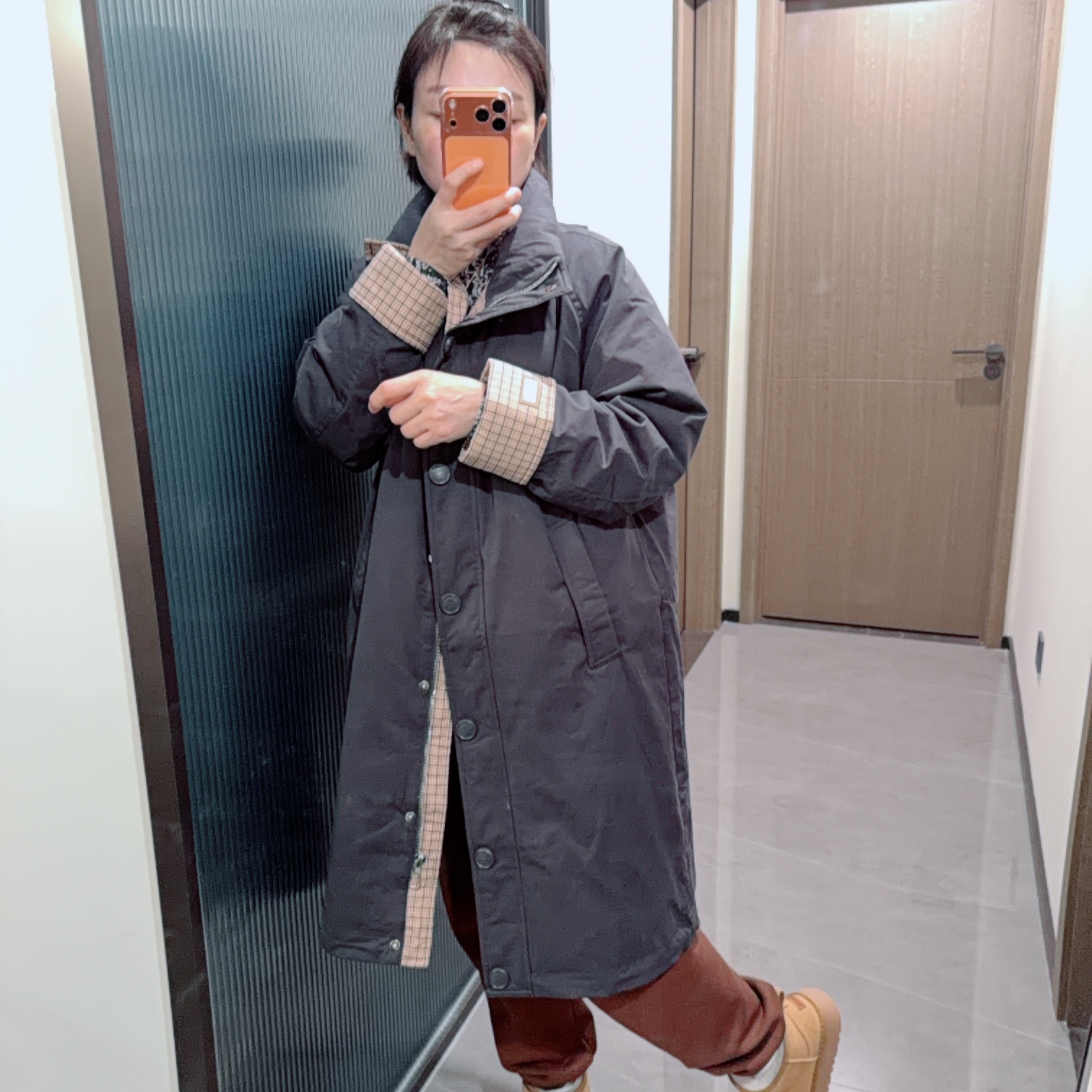 中长款长袖风衣长款立领休闲大衣棉衣翻领冬季