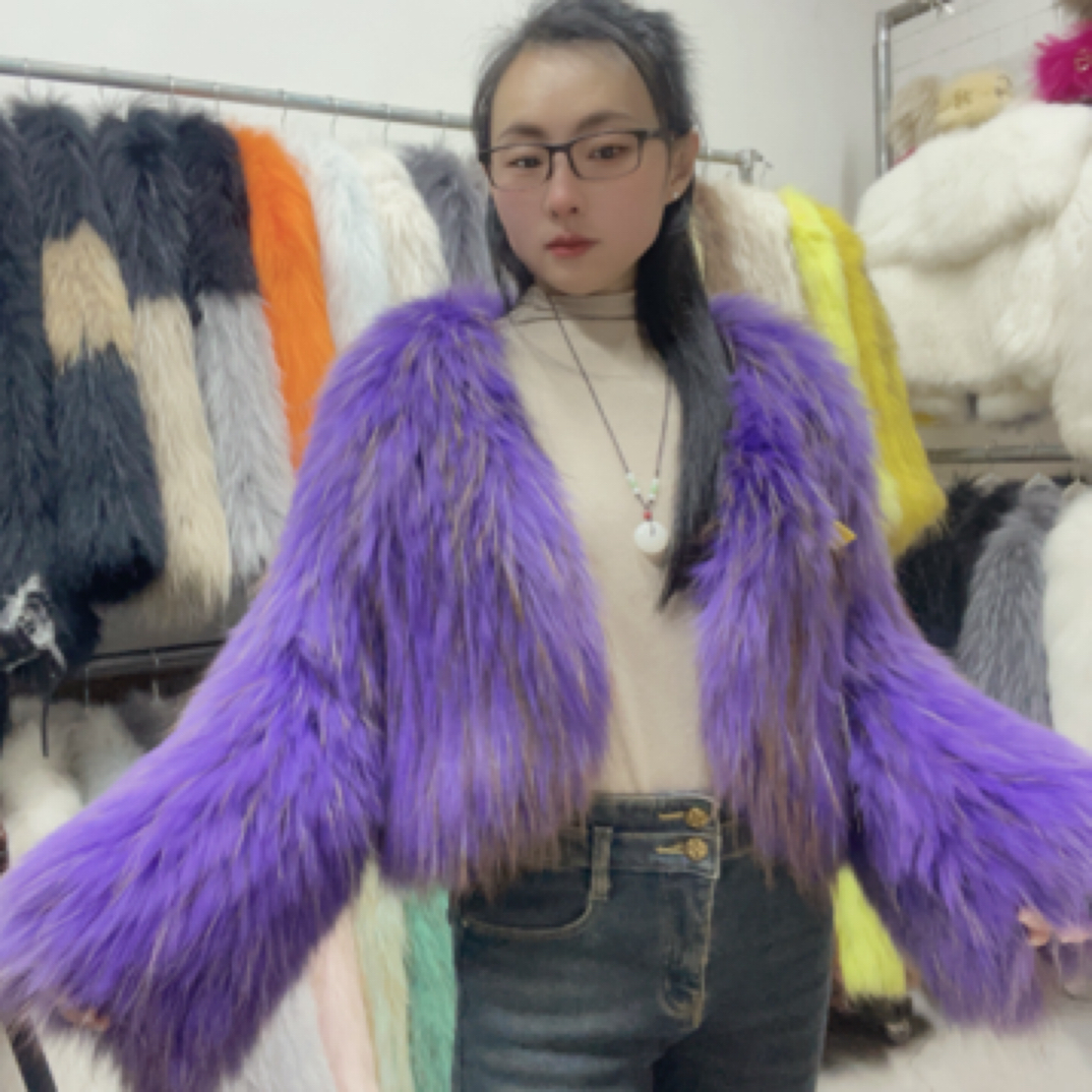 短款高腰宽毛毛外套小香风圆角45衣长微喇袖