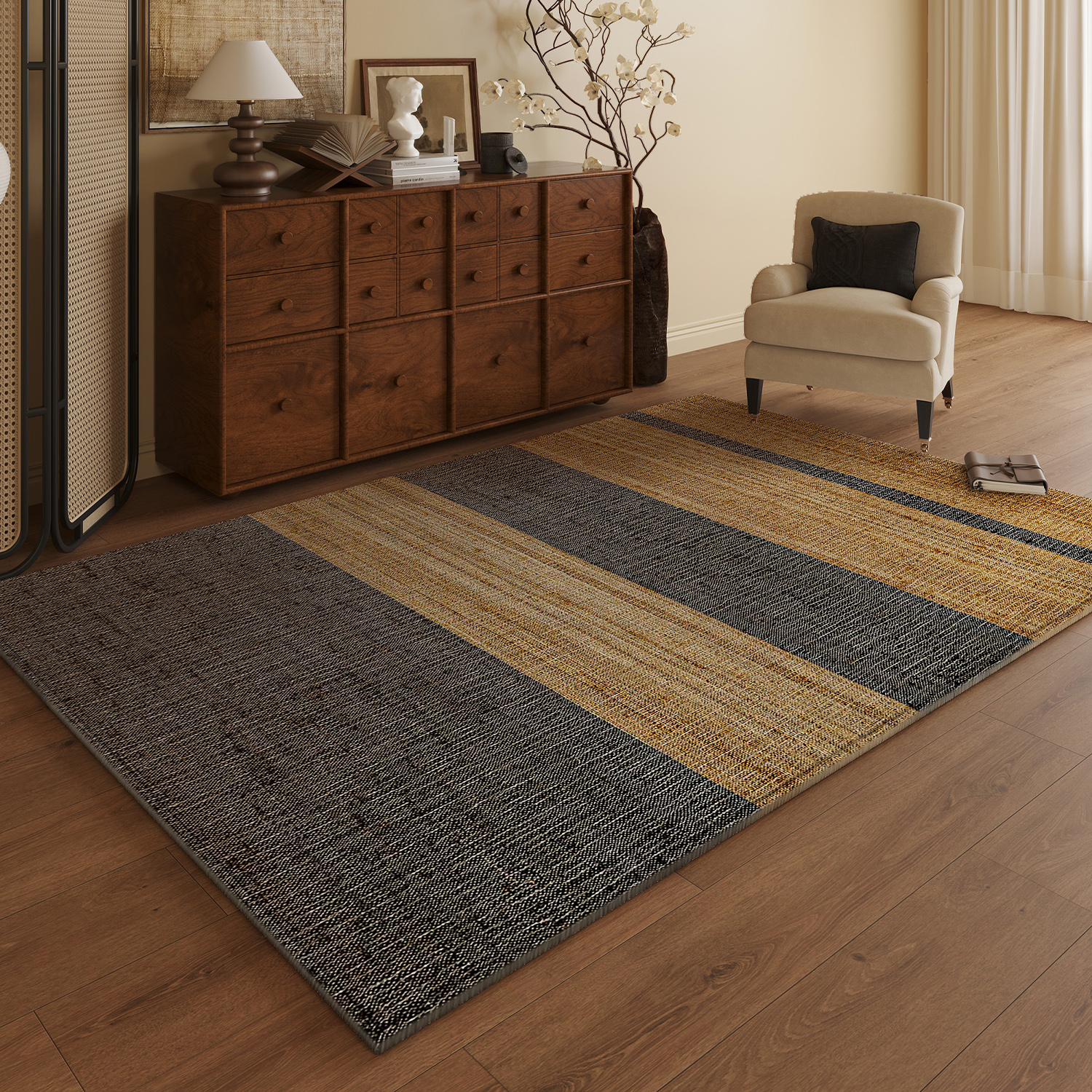 欧莱森客厅床边卧室沙发垫子中古风温馨高级感地垫2025新款可定制