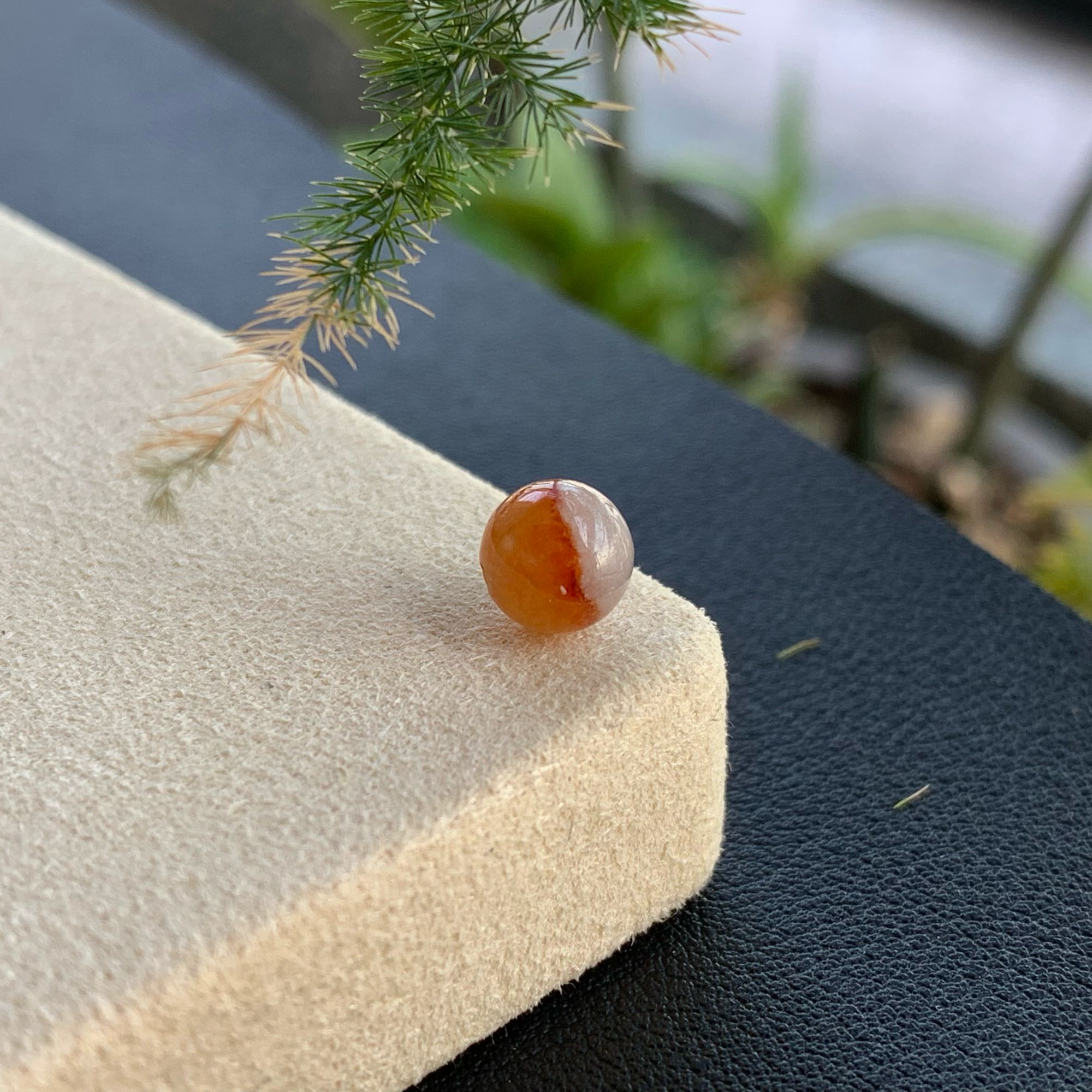 缅甸天然a货翡翠卡6.7mm红