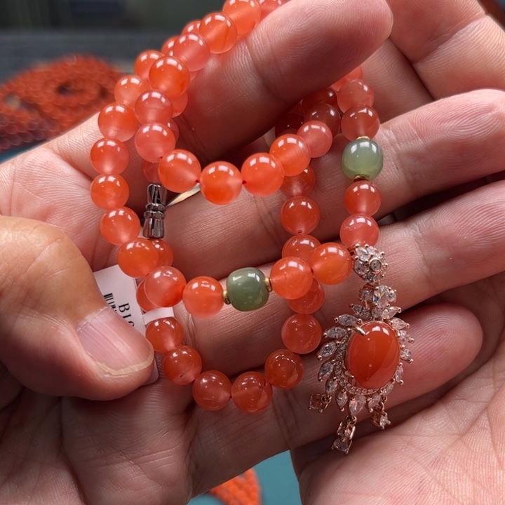 南红玛瑙手链未镶嵌