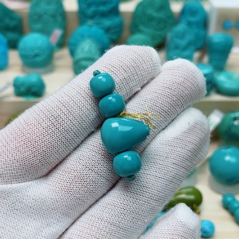 绿松石未镶嵌三通套装