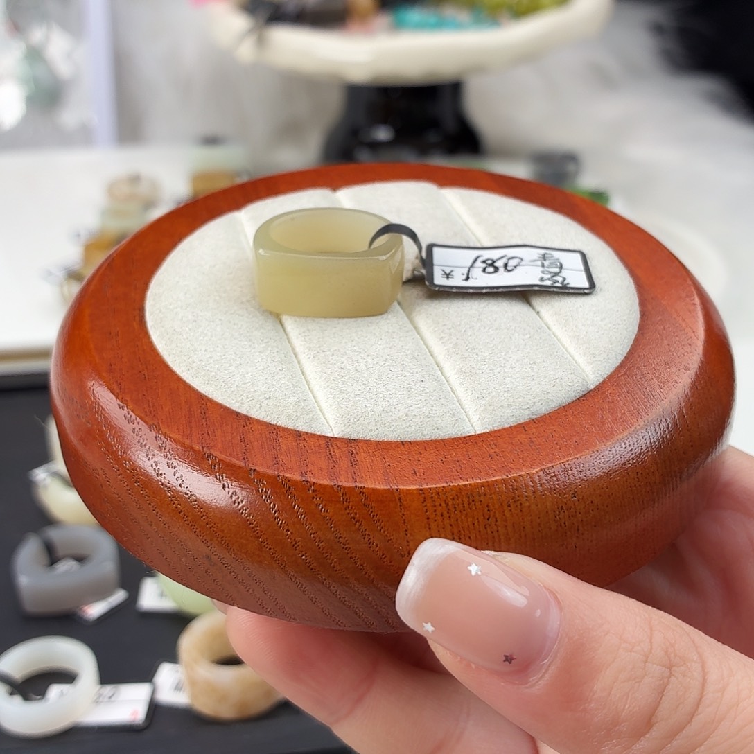 和田玉未镶嵌戒指Q22糖马鞍内径17.2