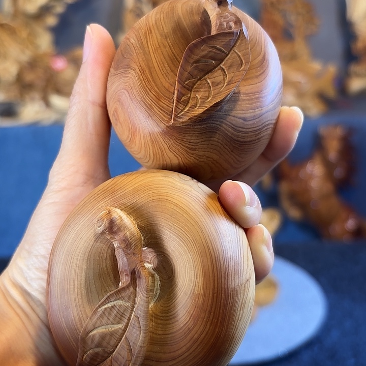 柏木苹果小把件2个