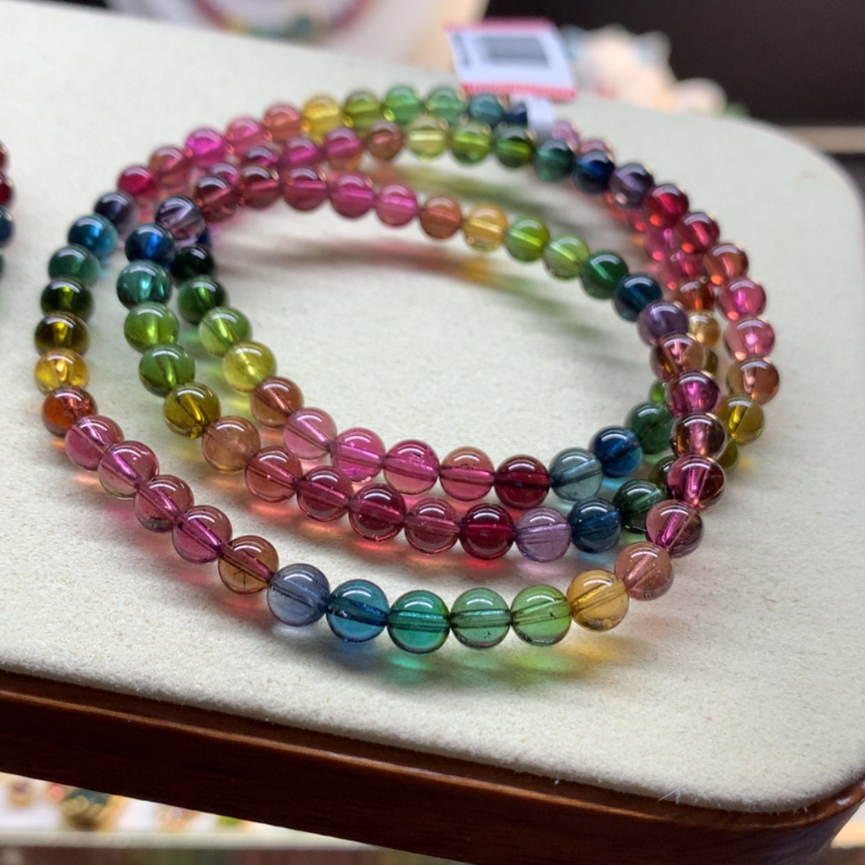 【闪购商品】碧玺手链未镶嵌浓艳彩虹三圈