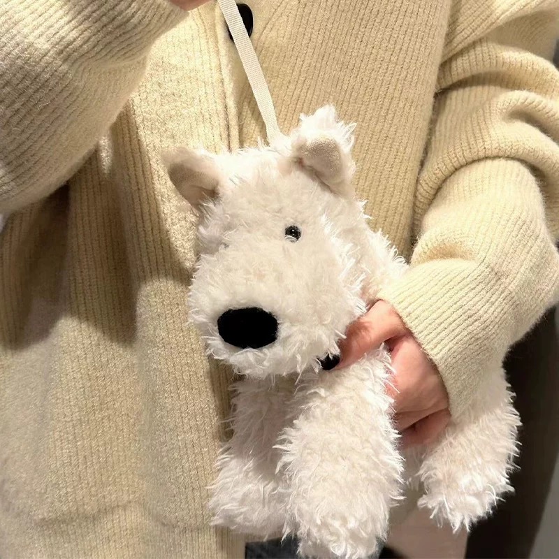 西高地狗狗包毛绒玩具可爱小狗造型玩偶斜挎包礼物小包包