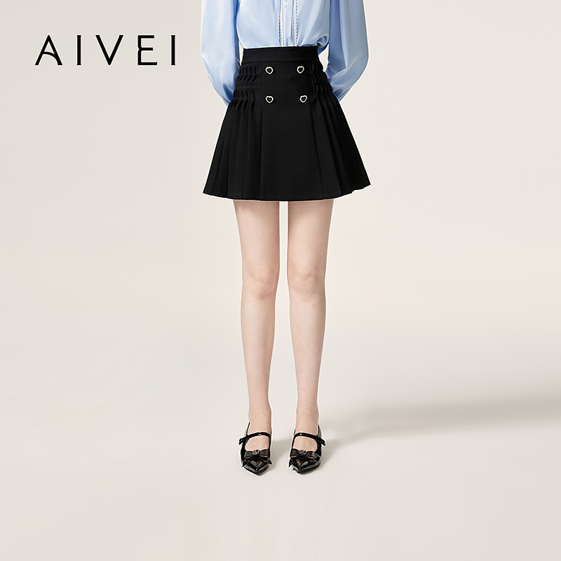 秋季减龄学院气质百搭显瘦高腰浪漫小个子百褶短裙Q066S047