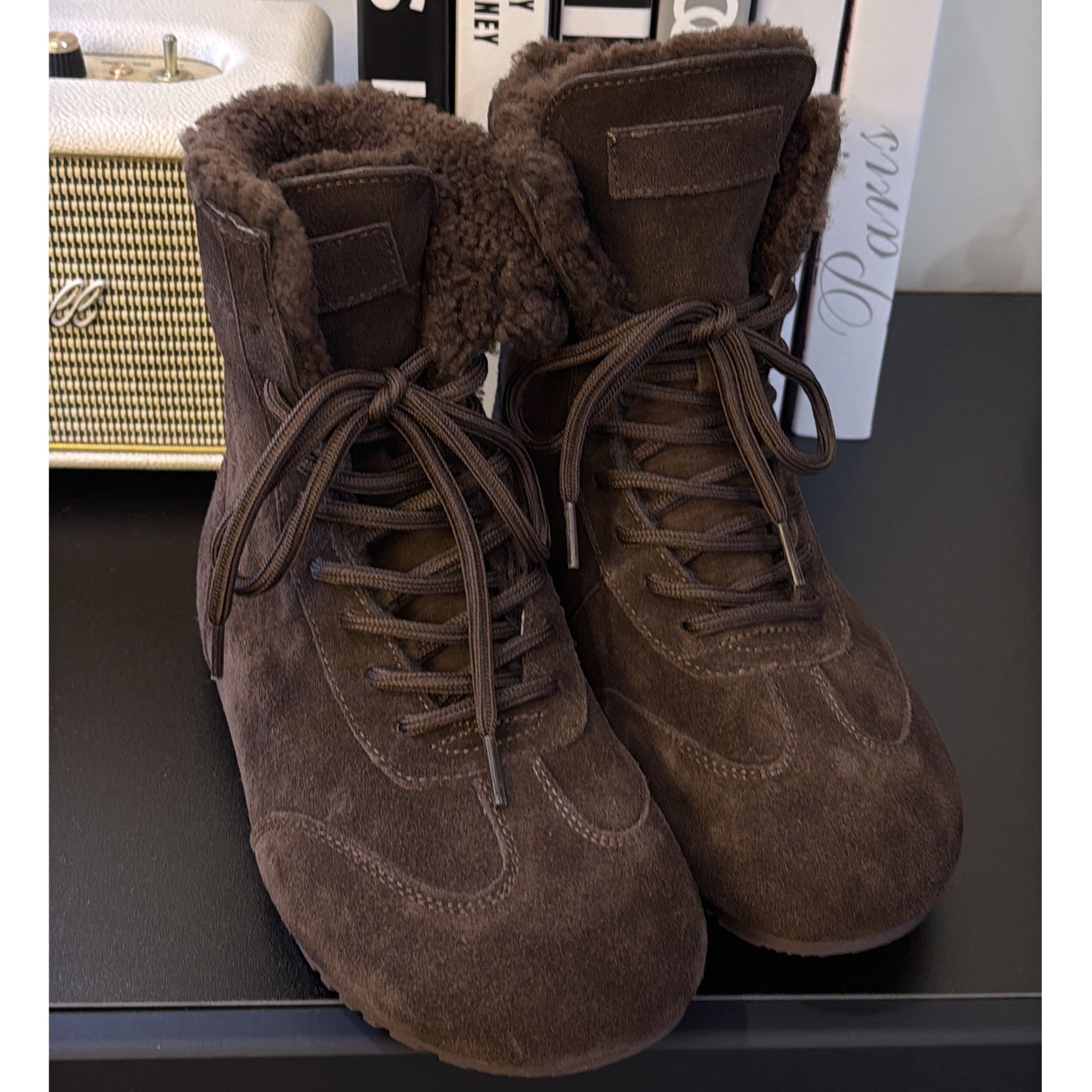 625-1058 小CC时尚穿搭2025冬季新款保暖工装风绑带短款雪地靴