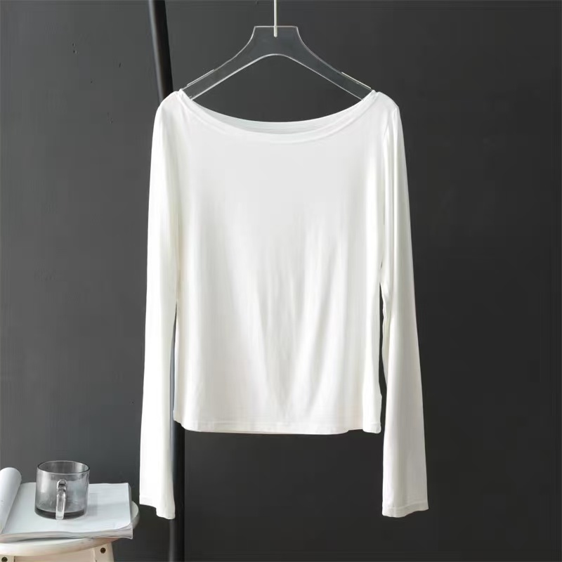 【XIAOHUIHUI】 一字领桑蚕丝+莱赛尔亲肤打底