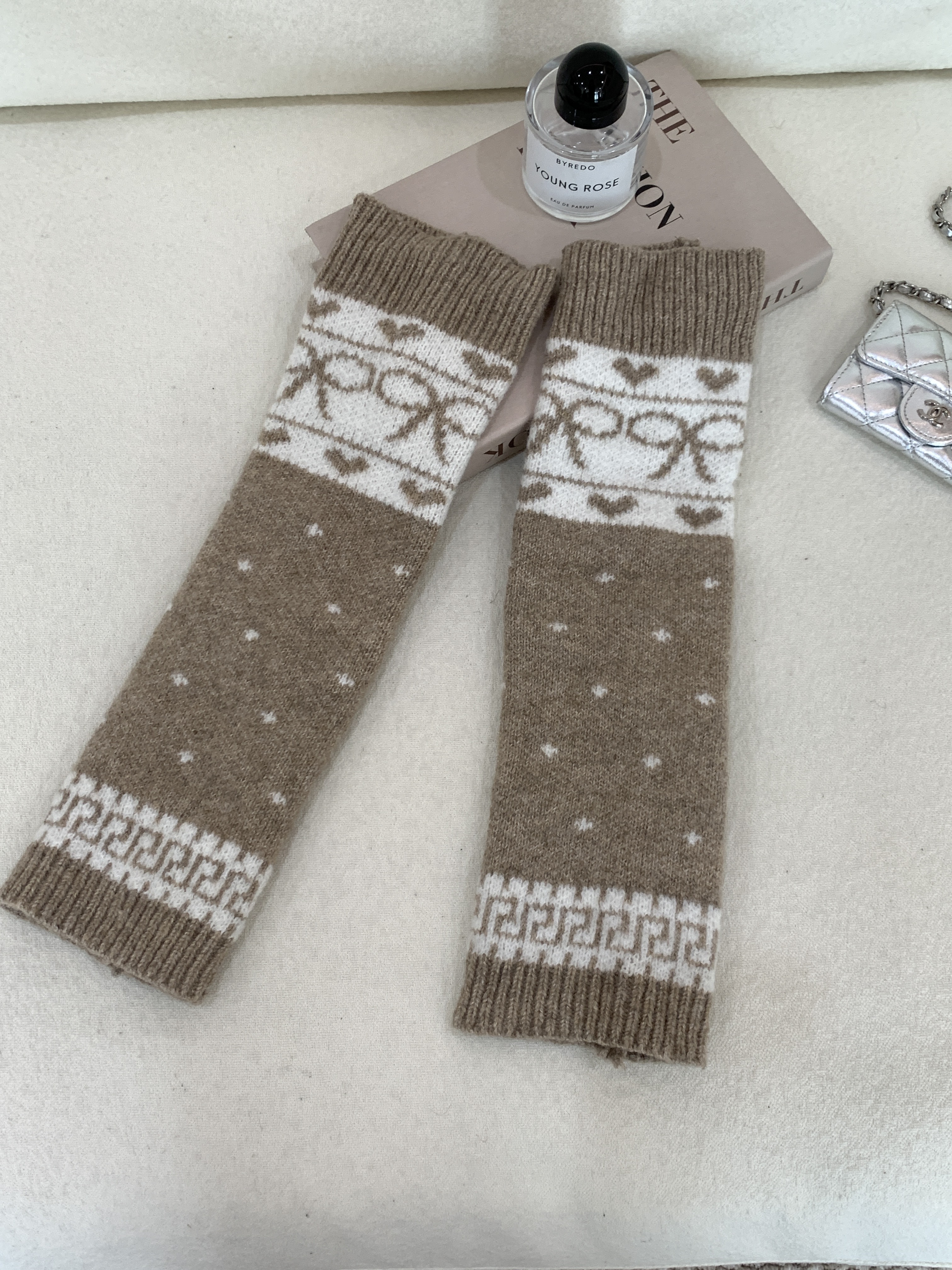 Even一雯【费尔岛腿套】韩系高智感含绵羊毛桑蚕丝保暖叠穿腿套袜套