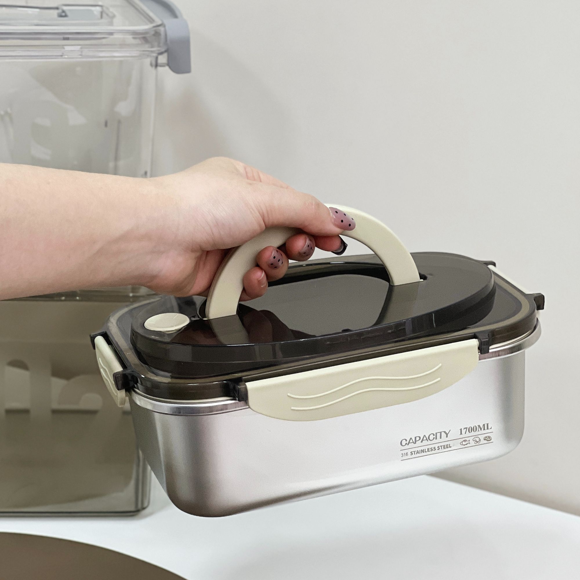 316不锈钢 1700ml餐盒保鲜盒保温便当盒中式家用户外密封收纳盒