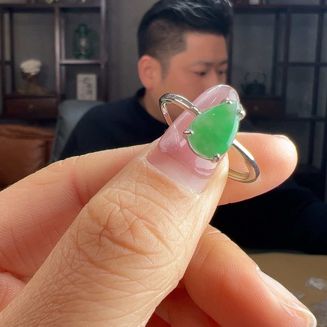 翡翠银S925镶嵌戒指戒指48