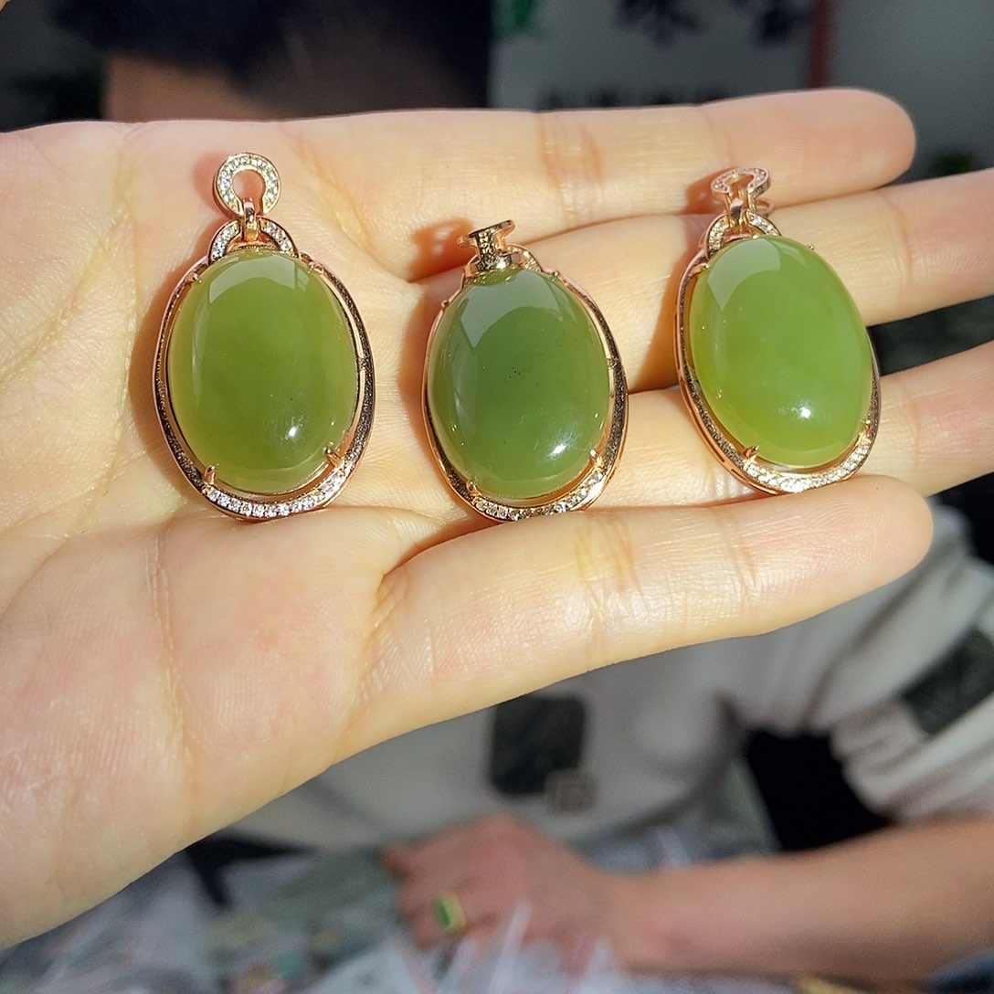 和田玉颜色多样性发拍一发一银S925镶嵌