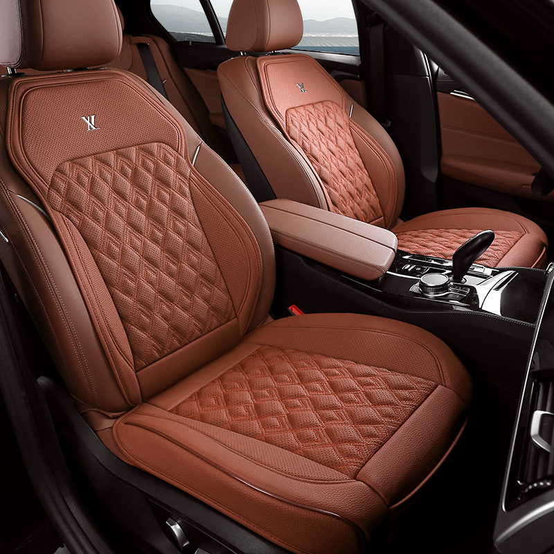 汽车坐垫四季通用马鞍垫真皮透气高级感半包车垫
