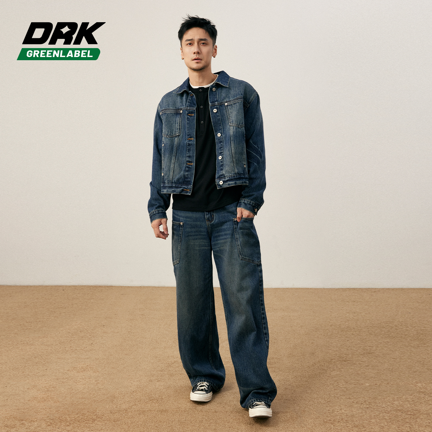 DRK绿标【蓝牛套装】新款时尚休闲百搭潮流春秋cleanfit牛仔套装