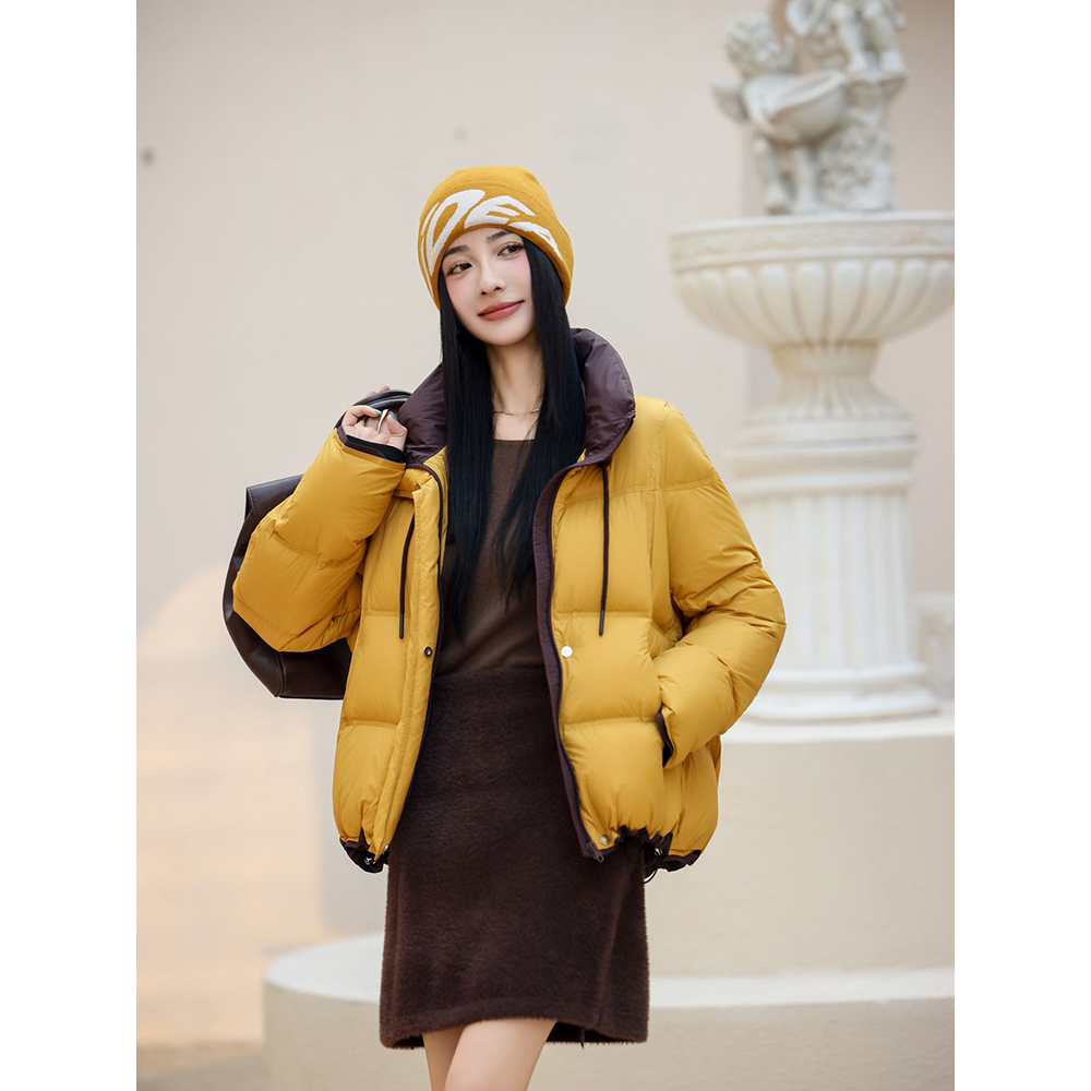 87067新国标90白鸭绒2025冬季新款宽松短款加厚羽绒服