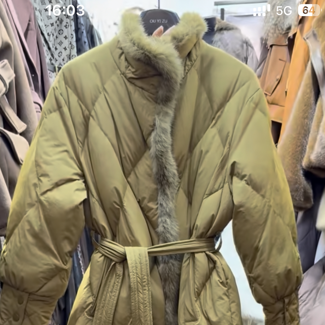 冬季长款白鸭绒外套（真兔毛）