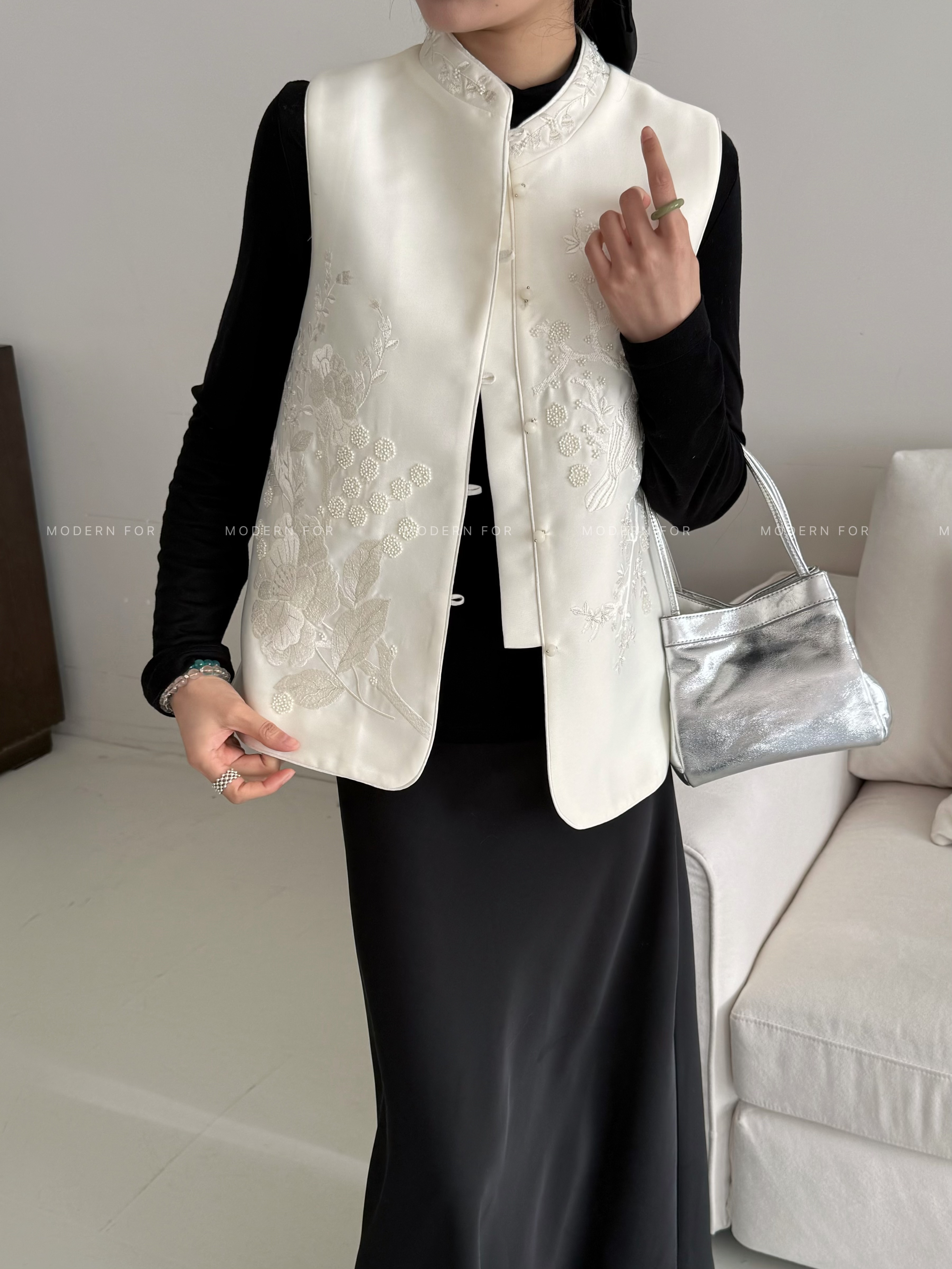 报喜重工刺绣马甲中式古风印花唐装中国风