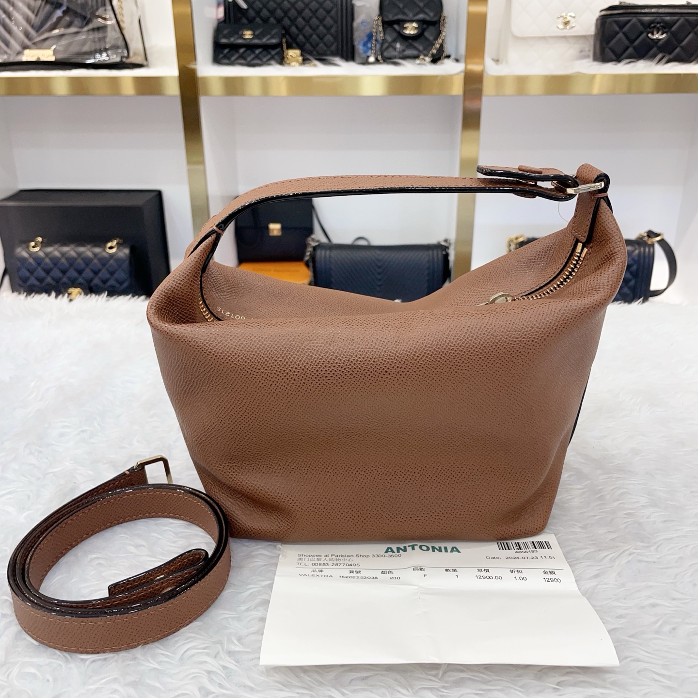 95新 Valextra 瓦莱斯特棕色饭盒包，24年新款