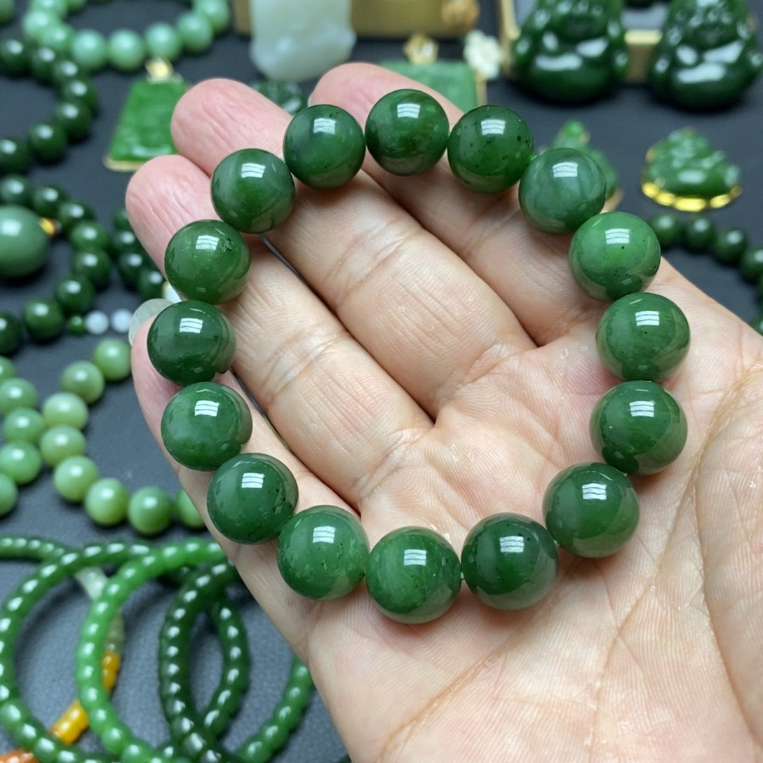 和田玉（碧玉）手串未镶嵌@**生