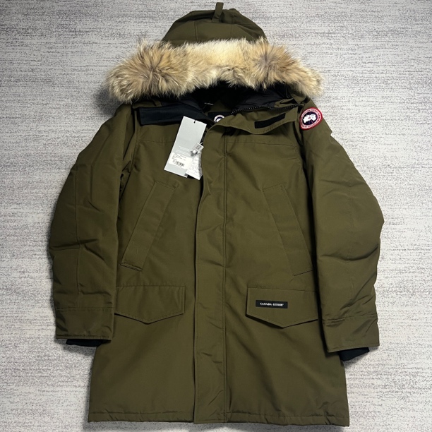 未使用 CANADA GOOSE 加拿大鹅 M 军绿色langford长款毛领羽绒服