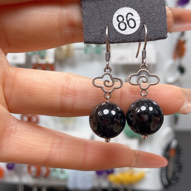 【闪购商品】翡翠耳饰银S925镶嵌耳饰