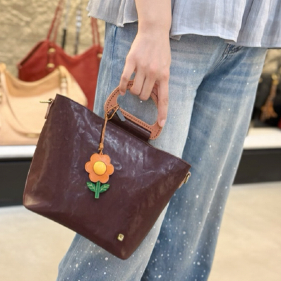 食草堂春季时尚手提斜挎包 花火-3