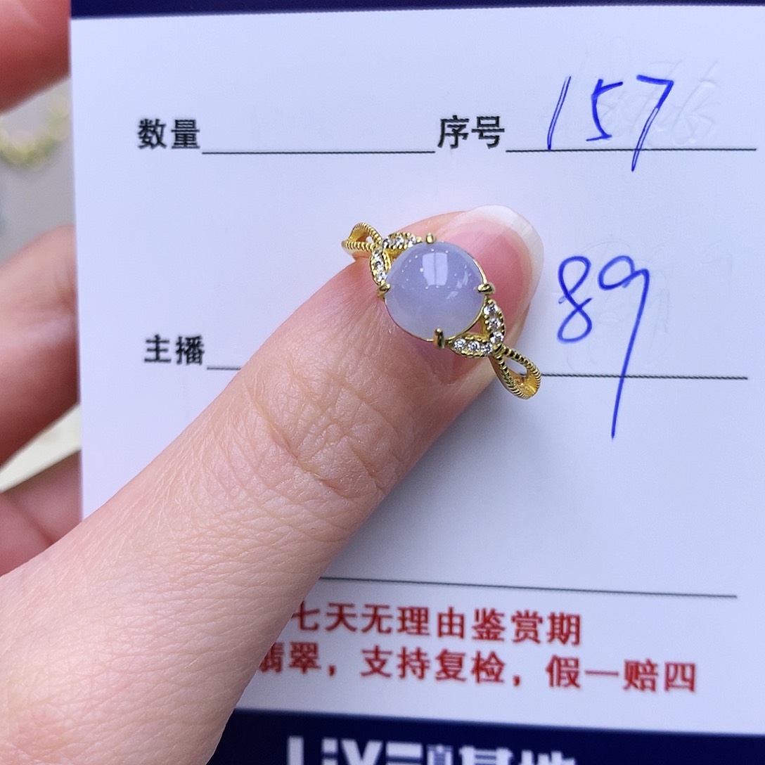 翡翠戒指银S925镶嵌157