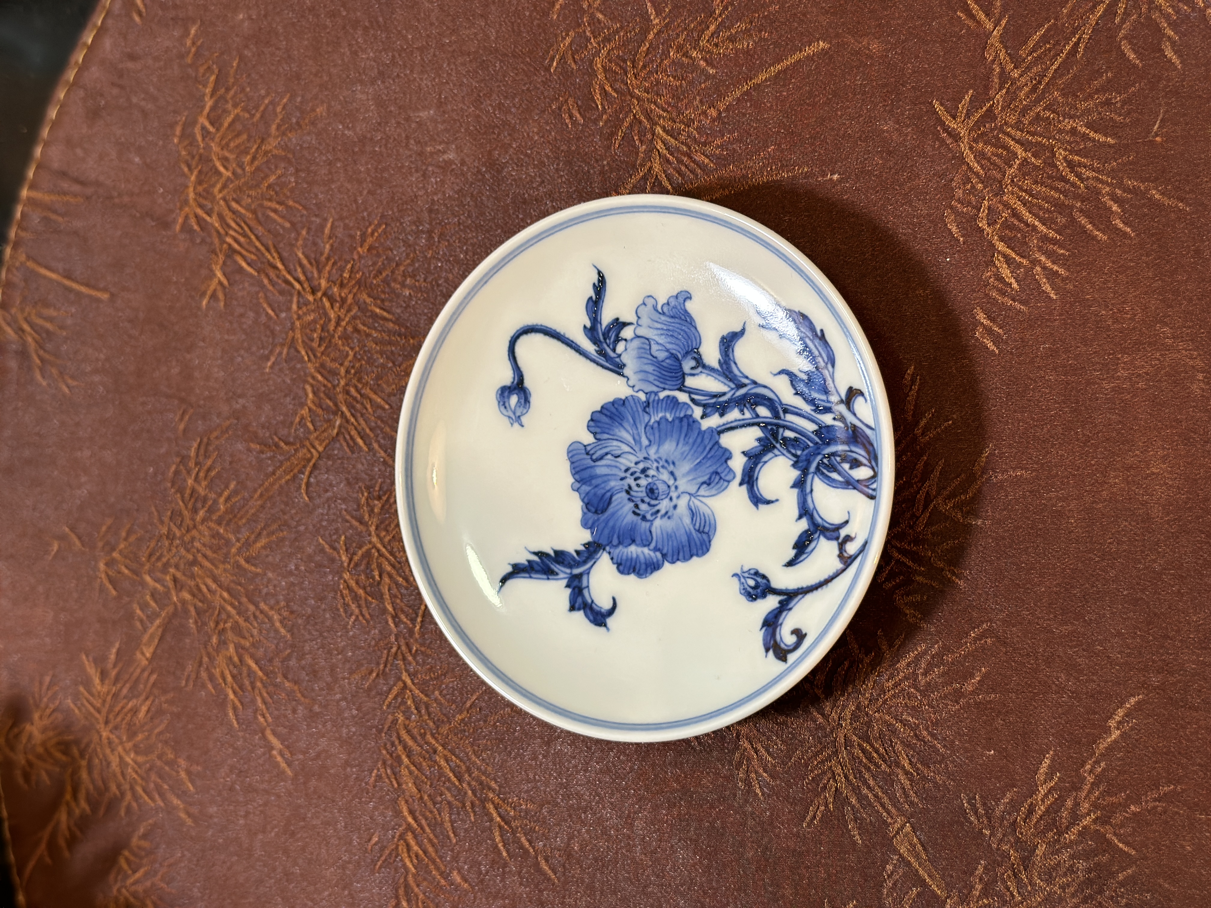 慢叩柴窑青花虞美人 盖置