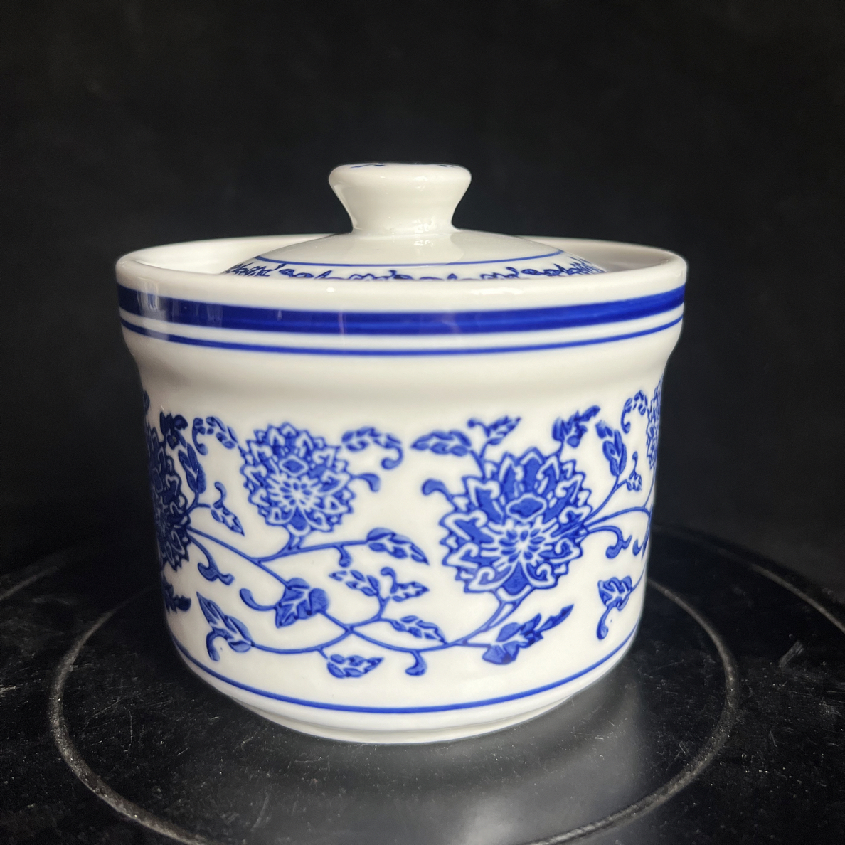 景德镇陶瓷青花调味罐 高7.5cm,口径10cm
