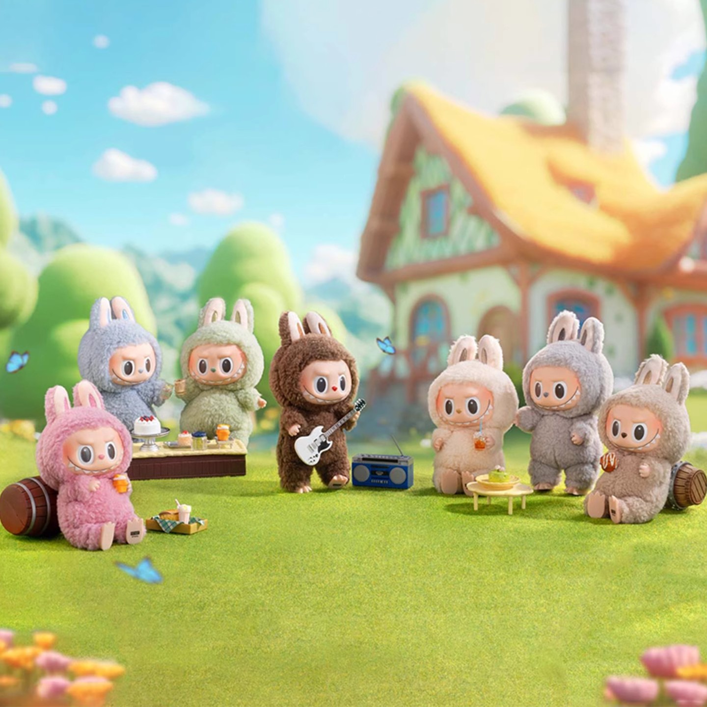 心动马卡龙搪胶脸盲盒挂件毛绒手办