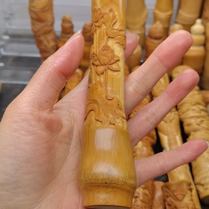 开***健竹红皮料子浮雕荷花