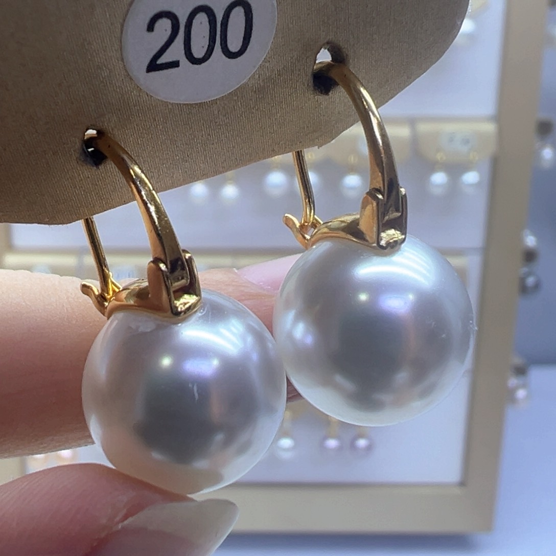 银S925镶嵌淡水珍珠耳饰