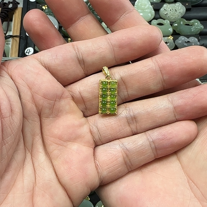 和田玉吊坠(不含链)银S925镶嵌